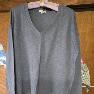 Women's Standard James Perse V Neck Long Sleeve Knit tunic size 4 Blue Heathe